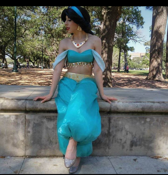 Sexy adult princess jasmine costume Ashley blue creampie