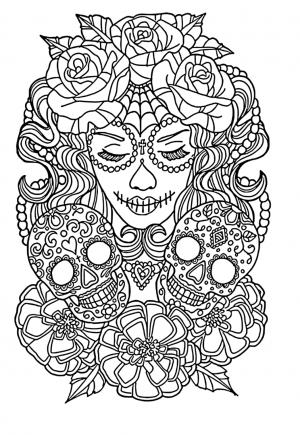 Skull coloring pages for adults printable Frome dating app reviews