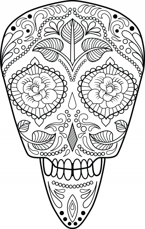 Skull coloring pages for adults printable Lesbian babysister