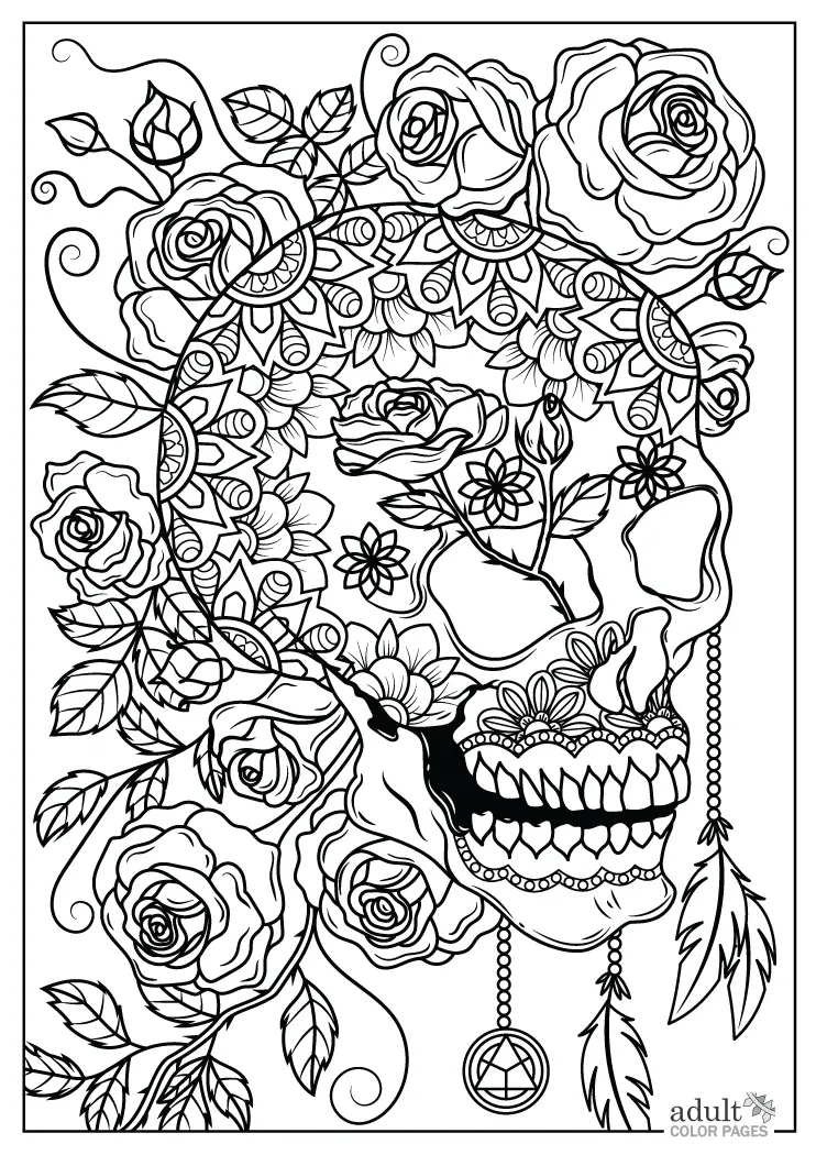 Skull coloring pages for adults printable Muneca porn