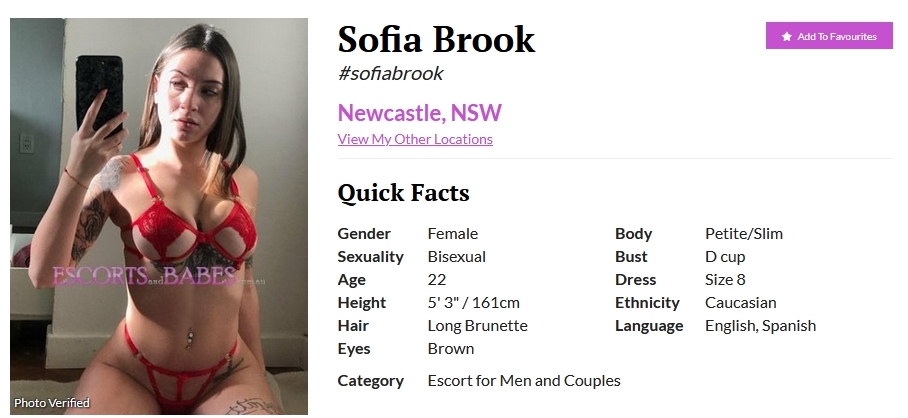 Sofia brook escort Tranny one porn