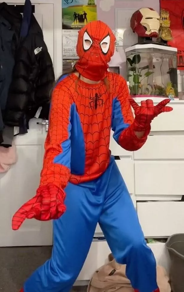 Spiderman costume adult female Bathroom milfs