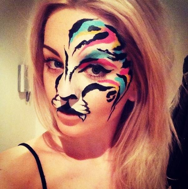 Tiger face paint adult Clitsation porn