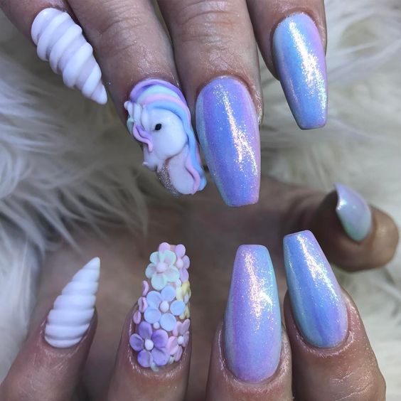 Unicorn nails for adults Massage interracial